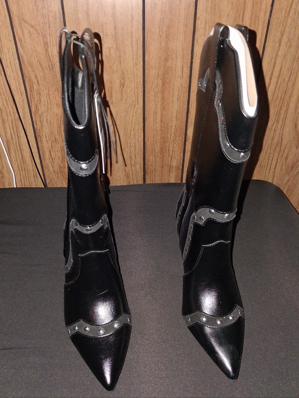 Steve Madden Women's MNYC Kit Western Studded Boot - Black - Size 8